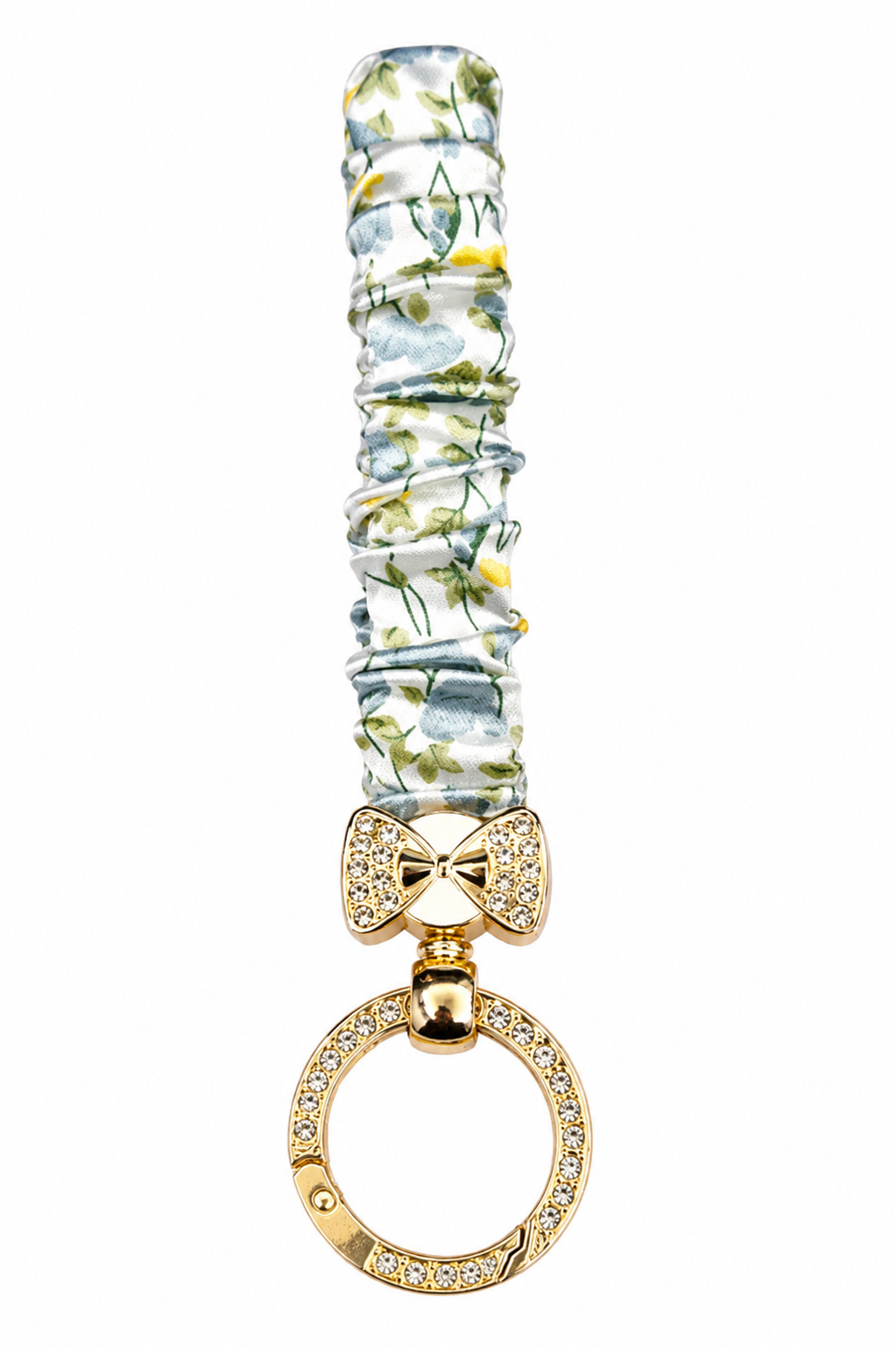 Blue Meadow Floral Scrunchie Keychain