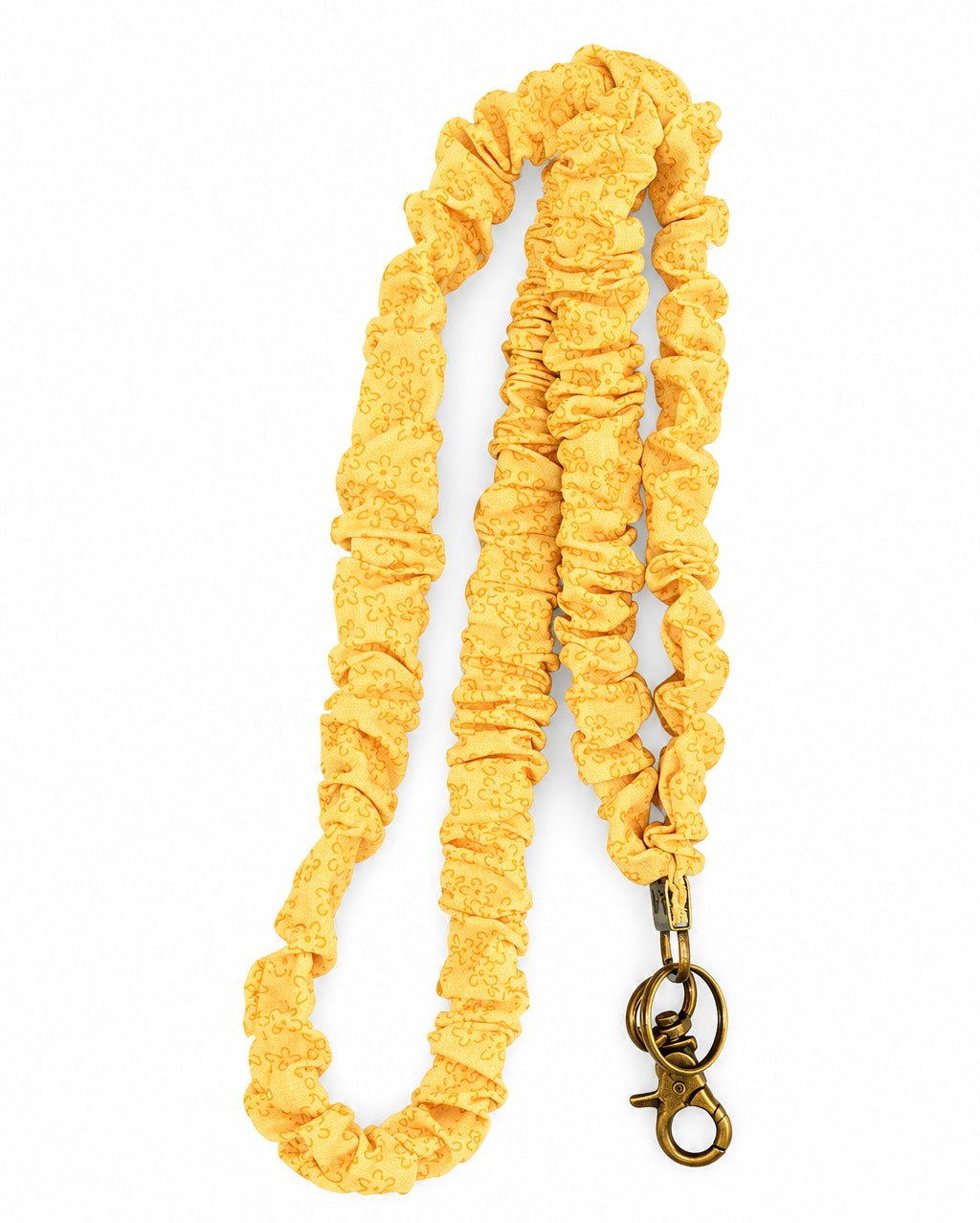 Yellow Floral Scrunchie Lanyard