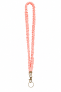 Coral Gingham Scrunchie Lanyard