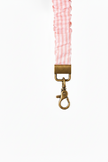 Coral Gingham Scrunchie Keychain